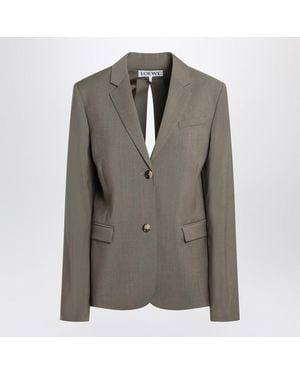 Loewe Khaki Jacket With Slit On The Back - Green