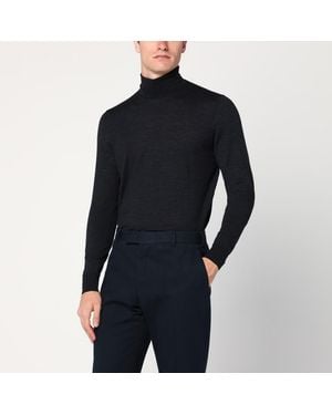Drumohr Charcoal Turtleneck Jumper - Black