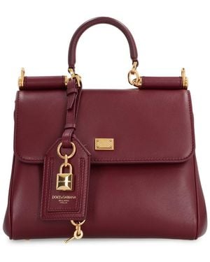 Dolce & Gabbana My Sicily Leather Handbag - Purple