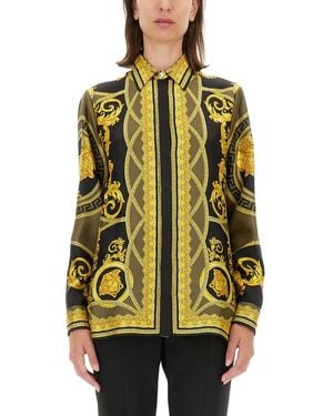 Versace Shirt With 'La Coupe Des Dieux' Pattern - Yellow