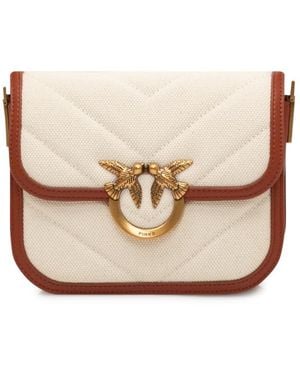 Pinko Small Square Shoulder Love Bag - Natural