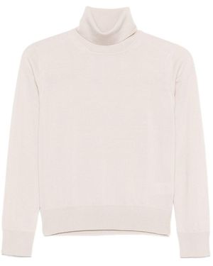 Alpha Studio Merino Wool Turtleneck Sweater - White