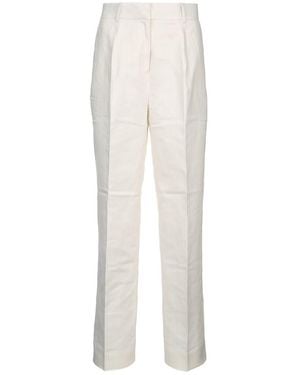 Calvin Klein Structured Linen Pleated Pant - White