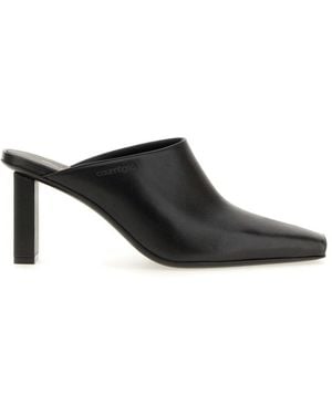 Courreges Pointed Toe Mules - Black