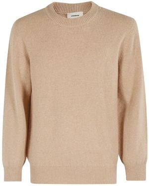 A PAPER KID Knitted Crew Neck - Natural