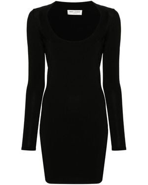 Saint Laurent Knitted Mini Dress - Black