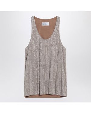 GIUSEPPE DI MORABITO Tank Top With Rhinestones - Grey