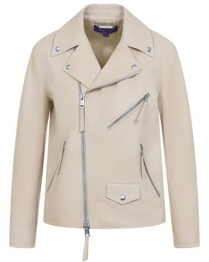 Ralph Lauren Leather Kelley Jacket - Natural
