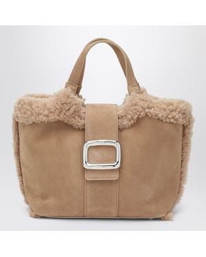 Roger Vivier Viv Choc Mini Leather Shopping Bag - Brown