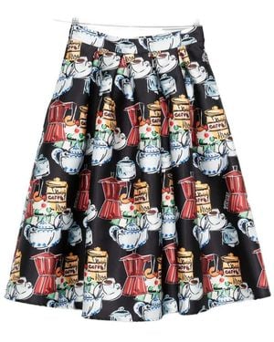 ALESSANDRO ENRIQUEZ Printed Midi Skirt - White