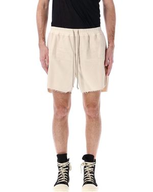Rick Owens Frayed Hem Cotton Canvas Runway Boxers - Natural