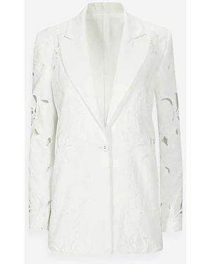Costarellos Neff Floral Blazer - White
