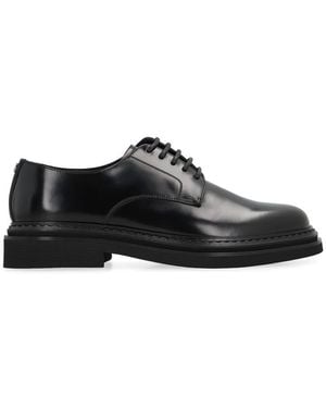 Dolce & Gabbana Leather Lace-Up Derby Shoes - Black