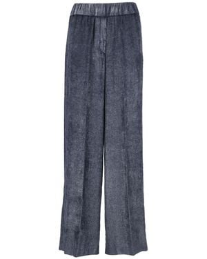 Peserico Wide-Leg Pants With Ribbed Texture - Blue