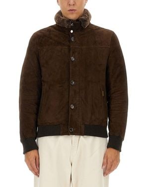 Moorer Italian Leather Cleros Jacket - Brown