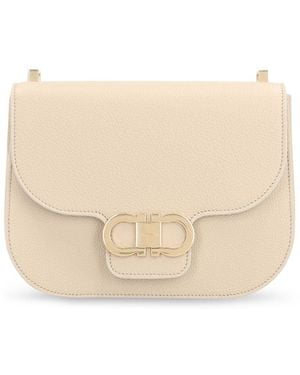 Ferragamo Gancini Leather Crossbody Bag - Natural