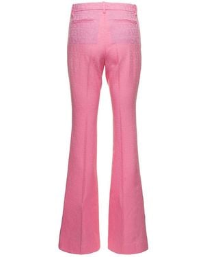 Versace Flare Pants With Tonal Logo Lettering - Pink