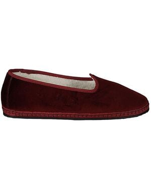 PIEDÀTERRE VENEZIA Friulana Velvet Alpaca Slippers - Red