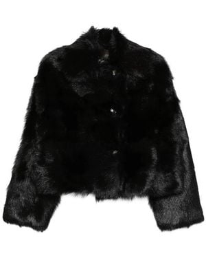 Alberta Ferretti Leather Outerwears - Black