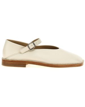 Lemaire Square Toe Ballet Flats - Natural