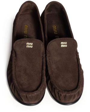 Miu Miu Mocassini Scamosciato - Black