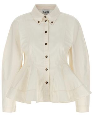 Ganni 'Peplum' Shirt - White