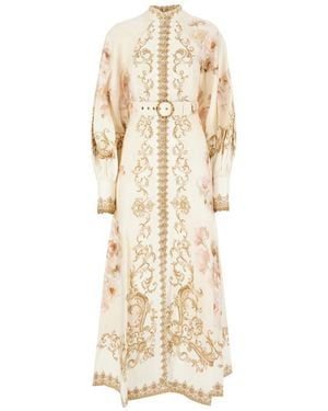 Zimmermann 'Hypnotic Buttoned Midi' Dress - Natural