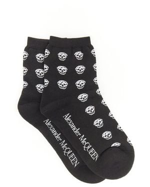 McQueen Short Skull Sock - Black