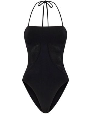 水着・ビーチグッズその他 WOLFORD Women Beachwear 4W8218 000 Black Wolford Logo Swim Beach Body For Women W Logo Shape High Cut