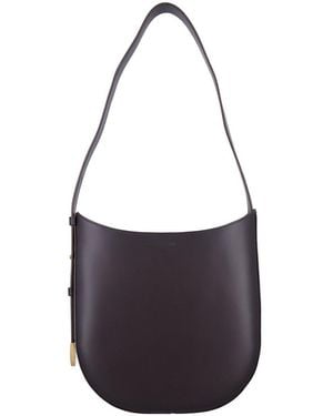 Sessun Leather Grandre Amo Hobo Bag With Bronze Details - White