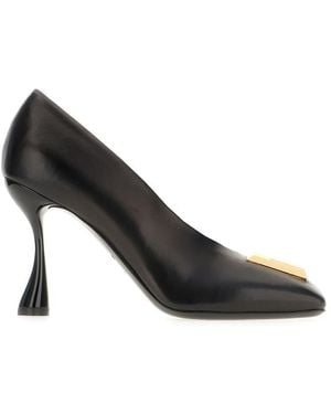 Balmain Elegant Pump With Sculptural Heel - Black