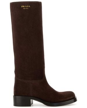 Prada Suede Boots - Brown