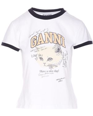 Ganni T-Shirts And Polos - White