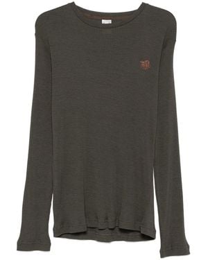 RANRA Rib L/S T-Shirt - Gray