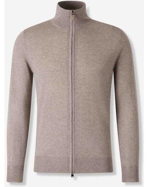 Canali Zip Knit Cardigan - Gray