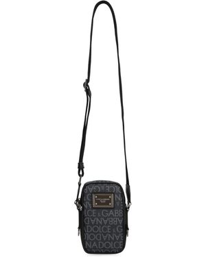 Dolce & Gabbana Canvas Shoulder Bag - Black