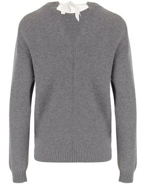 Carven Knit Top Tie Back Sweater Clothing - Gray