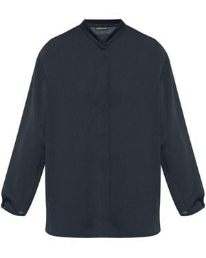 Emporio Armani Shirt With Side Slits - Blue