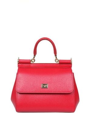 Dolce & Gabbana Handbag From The Sicily Line In Small Size - Red