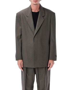 Fear Of God Chevron Wool Single-breasted Blazer - Gray