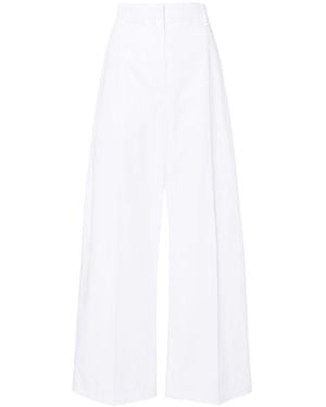 Sportmax Wide-Leg Cotton Pants - White