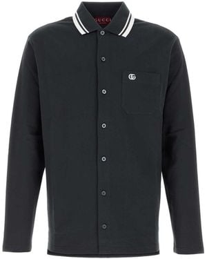 Gucci Dark Stretch Piquet Shirt - Black