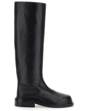 Jil Sander Knee-High Boots With Panelled Design - Black