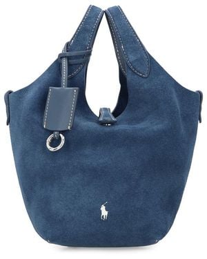 Polo Ralph Lauren Suede Bucket Bag - Blue