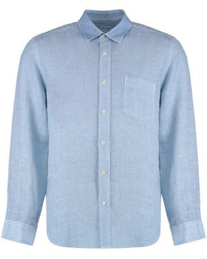 120% Lino Linen Shirt - Blue