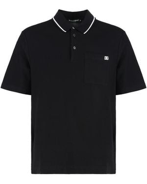 Dolce & Gabbana Cotton-Piqué Polo Shirt - Black