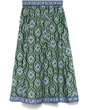 Zimmermann Wylie Silk Swing Skirt - Green
