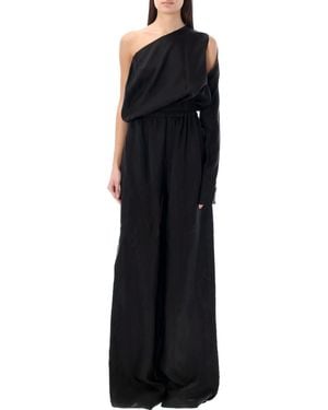 Rick Owens Asymmetric One-Shoulder Jumpsuit For - Black