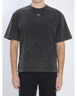 Max Mara Off T-Shirt With Off Print - Black