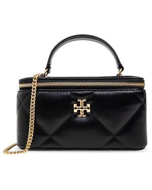 Tory Burch Kira Diamond Leather Vanity Case - Black